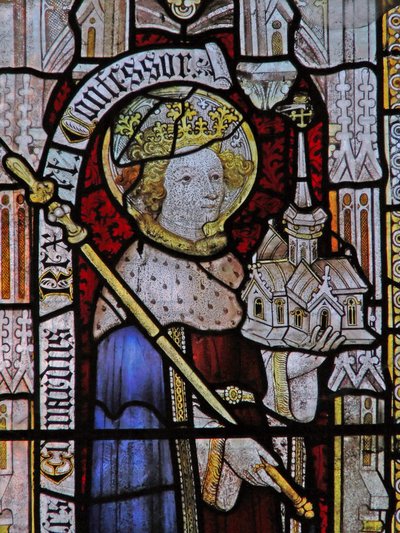 Raam Ew met St. Ethelbert (verkeerd gelabeld als Edward de Belijder in de 19e eeuw!) door English School
