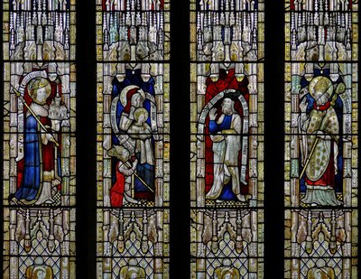Raam Ew met St. Ethelbert, St. Anna en de Maagd, Joachim, St. Thomas van Hereford door English School