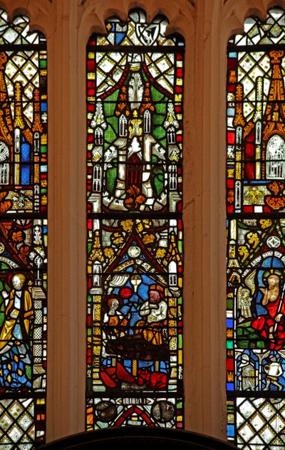 Raam met de Geboorte van Christus door English School