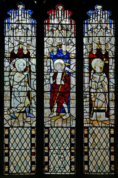 Raam N5 met de ongelovige Thomas: met de Verrezen Christus, en Thomas Becket? door English School