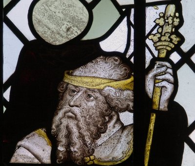 Raam met een detail van het Sint Christoffel raam door English School