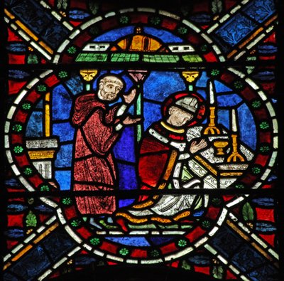 Een scène uit het leven van St. Thomas Becket: Bij het altaar door English School