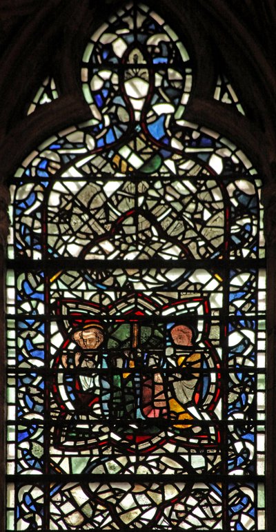 Raam w57 met de Begrafenis van de Maagd Maria door English School