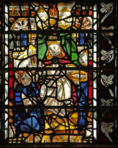 Raam w58 met St. Thomas Becket en de paus door English School