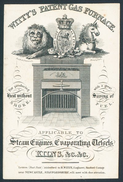 Wittys Patent Gas Furnace door English School