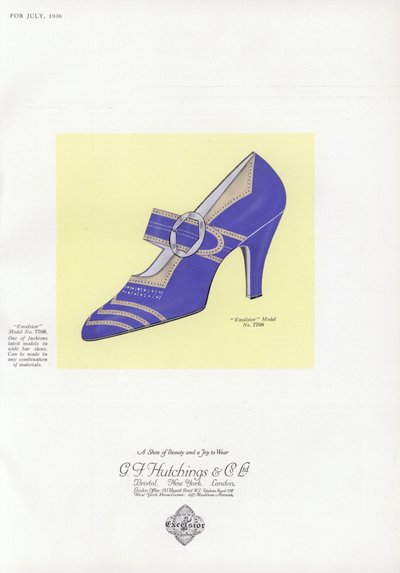 Dames schoen advertentie, 1930s door English School