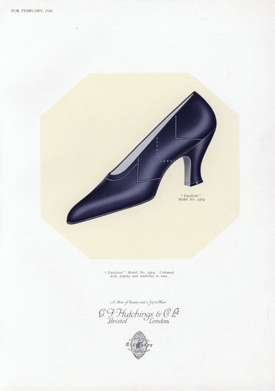 Dames schoen advertentie, 1930s door English School