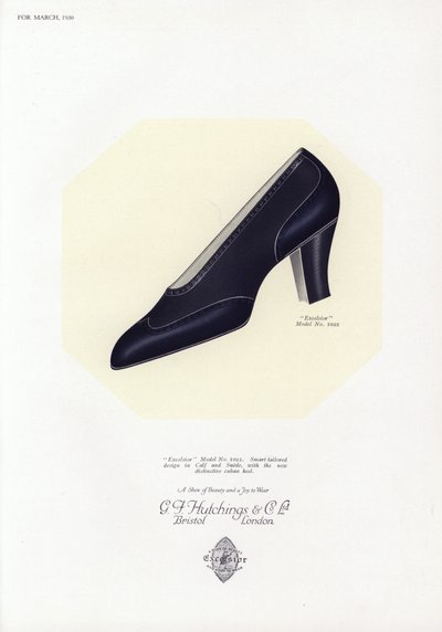 Dames schoen advertentie, 1930s door English School