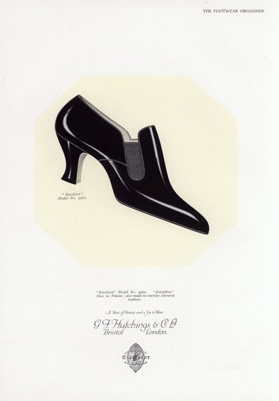 Dames schoen advertentie, 1930s door English School