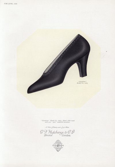 Advertentie voor damesschoenen, 1930s door English School