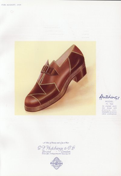 Advertentie voor damesschoenen, 1930s door English School