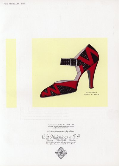 Advertentie voor damesschoenen, 1930s door English School