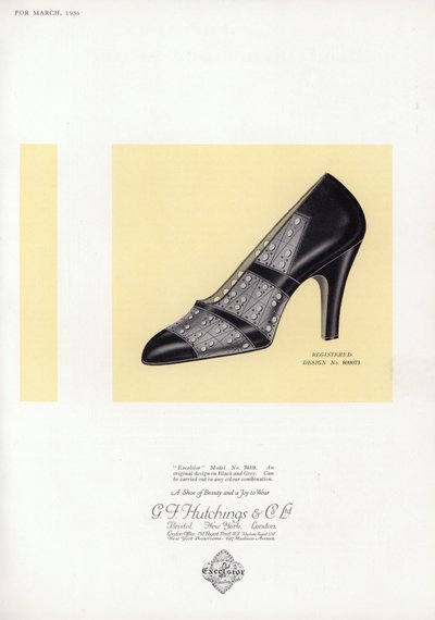 Advertentie voor damesschoenen, 1930s door English School