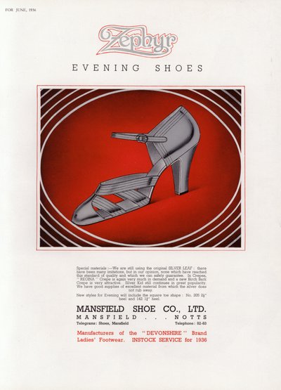 Advertentie voor damesschoenen, 1930s door English School