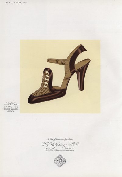 Advertentie voor damesschoenen, 1930s door English School