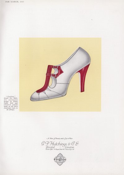 Advertentie voor damesschoenen, 1930s door English School