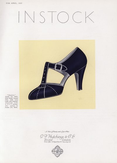 Advertentie voor damesschoenen, 1930s door English School
