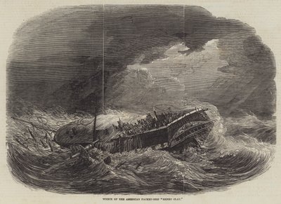 Wrak van het Amerikaanse pakket-schip "Henry Clay" door English School