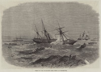 Wrak van het Stoomschip Earl Percy bij Tynemouth door English School