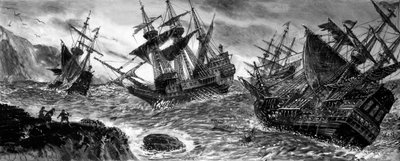 Wrakken van de Spaanse Armada door English School