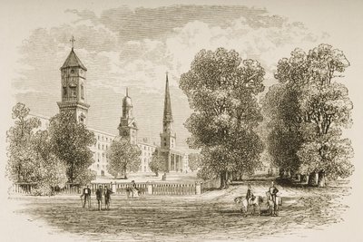 Yale College, New Haven, rond 1870, uit 