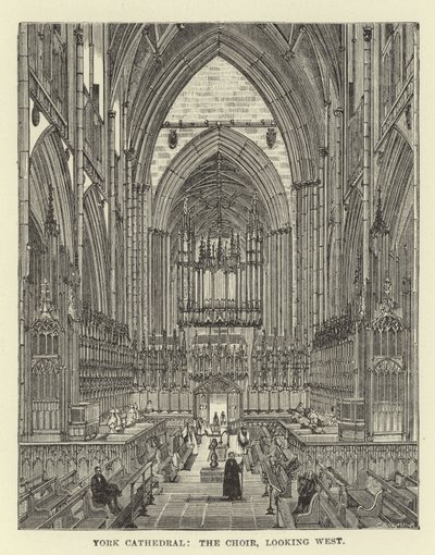 York Kathedraal, koor, kijkend naar het westen door English School