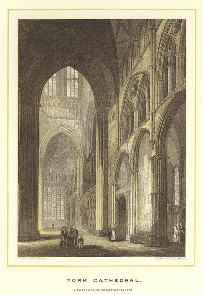 Kathedraal van York, aanzicht van zuid naar noord transept door English School