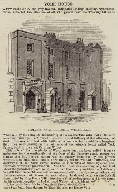 York House, Whitehall (gravure) door English School