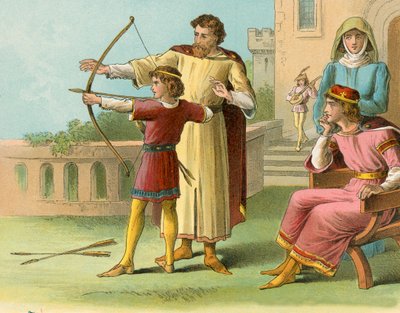 Jonge Robert de Bruce die wordt opgeleid aan het Engelse hof door English School