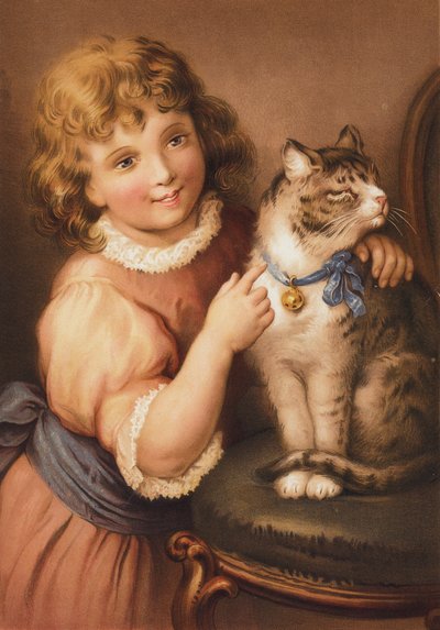 Jong meisje met een kat door English School