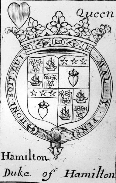 Speelkaart met afbeelding van het wapen van de Hertog van Hamilton door English School English School