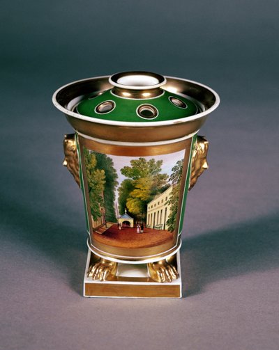 Worcester potpourri pot met uitzicht op Well Walk, Cheltenham door English School English School