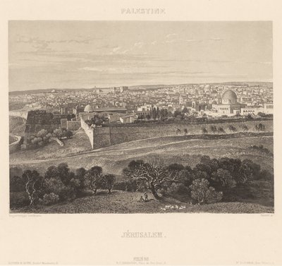 Jeruzalem door Engraving by Friedrich Salathé