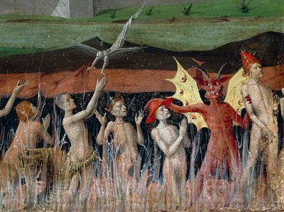 Vagevuur, detail van Kroning van de Maagd altaarstuk door Enguerrand Quarton