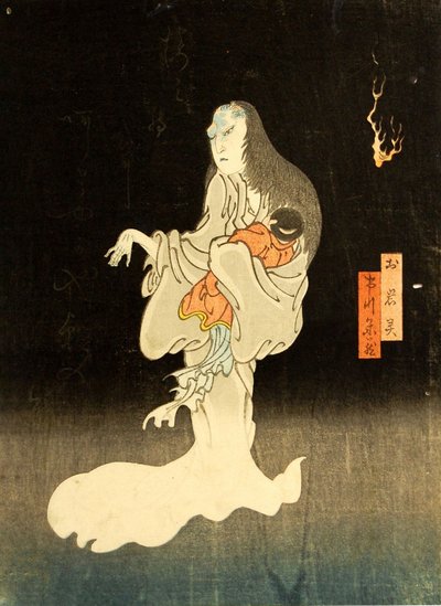 Ichikawa Yonezo als de geest van Oiwa, 1865 door Enjaku