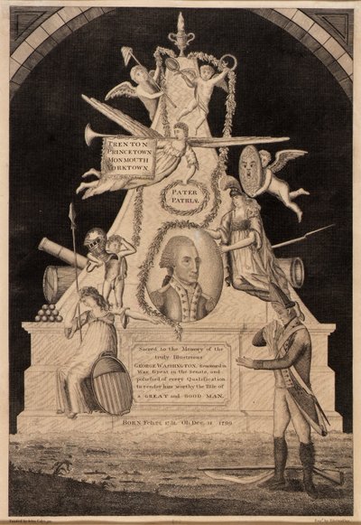 Rouwstuk voor George Washington door Enoch G. Gridley