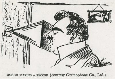 Caruso maakt zijn eerste grammofoonopname, 1902 door Enrico Caruso