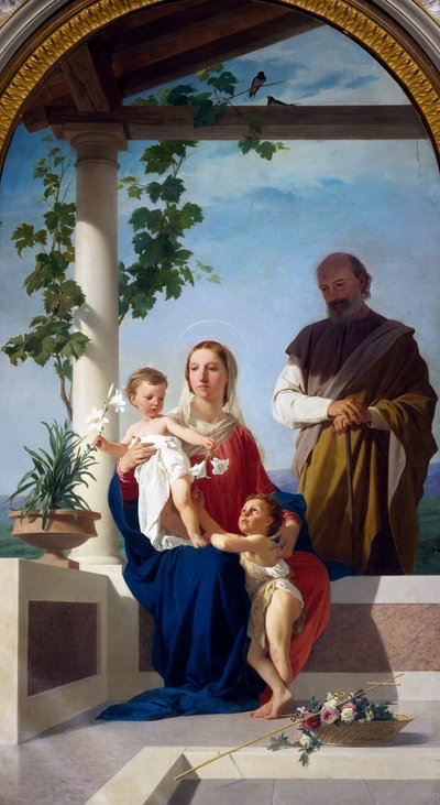 Heilige Familie, Shrine of Madonna della Stella, Montefalco, Umbrië, Italië door Enrico Pollastrini