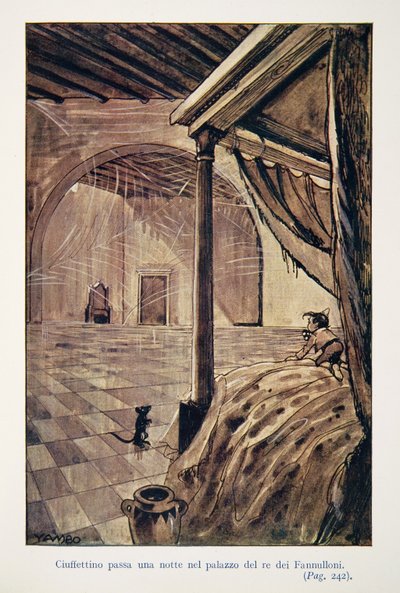 Illustratie uit Le Avventure di Ciuffettino door Enrico de Conti Novelli