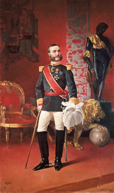 Portret van de koning van Spanje Alfonso XII (1857-1885) door Enrique Estevan y Vicente