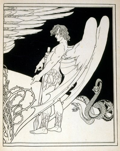 Een reusachtige engel uit het boek Juda geïllustreerd door Ephraim Moses Lilien (1874-1925). Lilien wordt beschouwd als de vader van de zionistische iconografie, gecreëerd in de Jugendstil (Duitse art nouveau) stijl. Hij illustreerde 