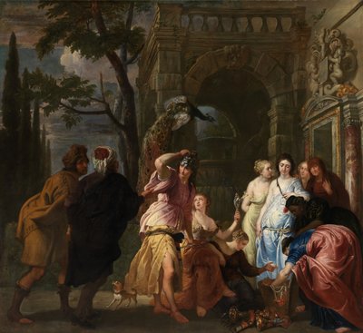 Achilles en de dochters van Archimedes door Erasmus Quellinus