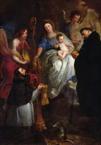 De Maagd Geeft een Stola aan Sint-Hubertus door Erasmus Quellinus II