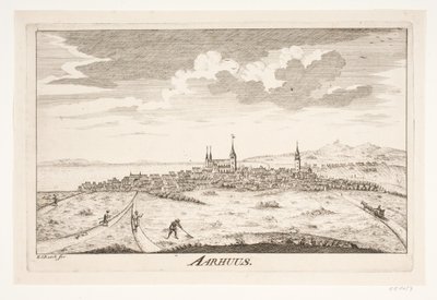 Prospect van Århus door Erasmus Sigismund Resch
