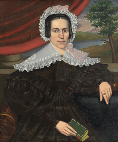 Vrouw met een groen boek Louisa Gallond Cook, 1838 door Erastus Salisbury Field