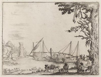 Haven met Geankerde Schepen door Ercole Bazicaluva