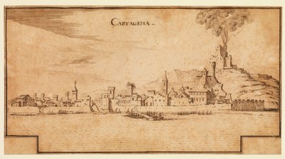 Uitzicht op Cartagena, Spanje, ca. 1642 door Ercole Frigoni Bazzicaluva
