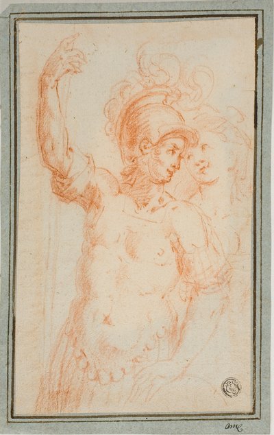Romeinse soldaat en vrouw door Ercole Procaccini the younger