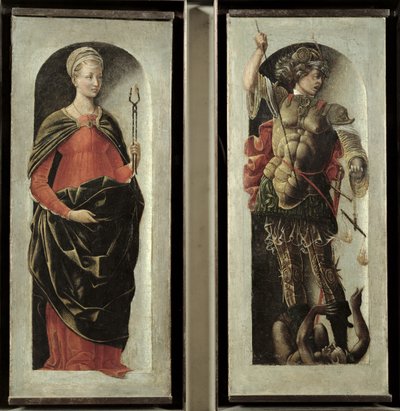 St. Apollonia en St. Michael, c.1473 door Ercole de Roberti