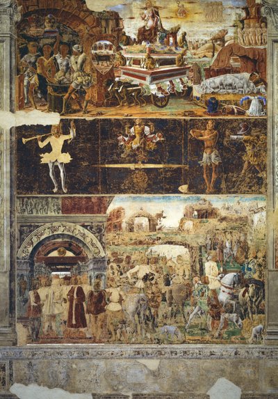 De maand september: De triomf van Vulcanus en het teken van Weegschaal, uit de Kamer van de Maanden door Ercole de Roberti